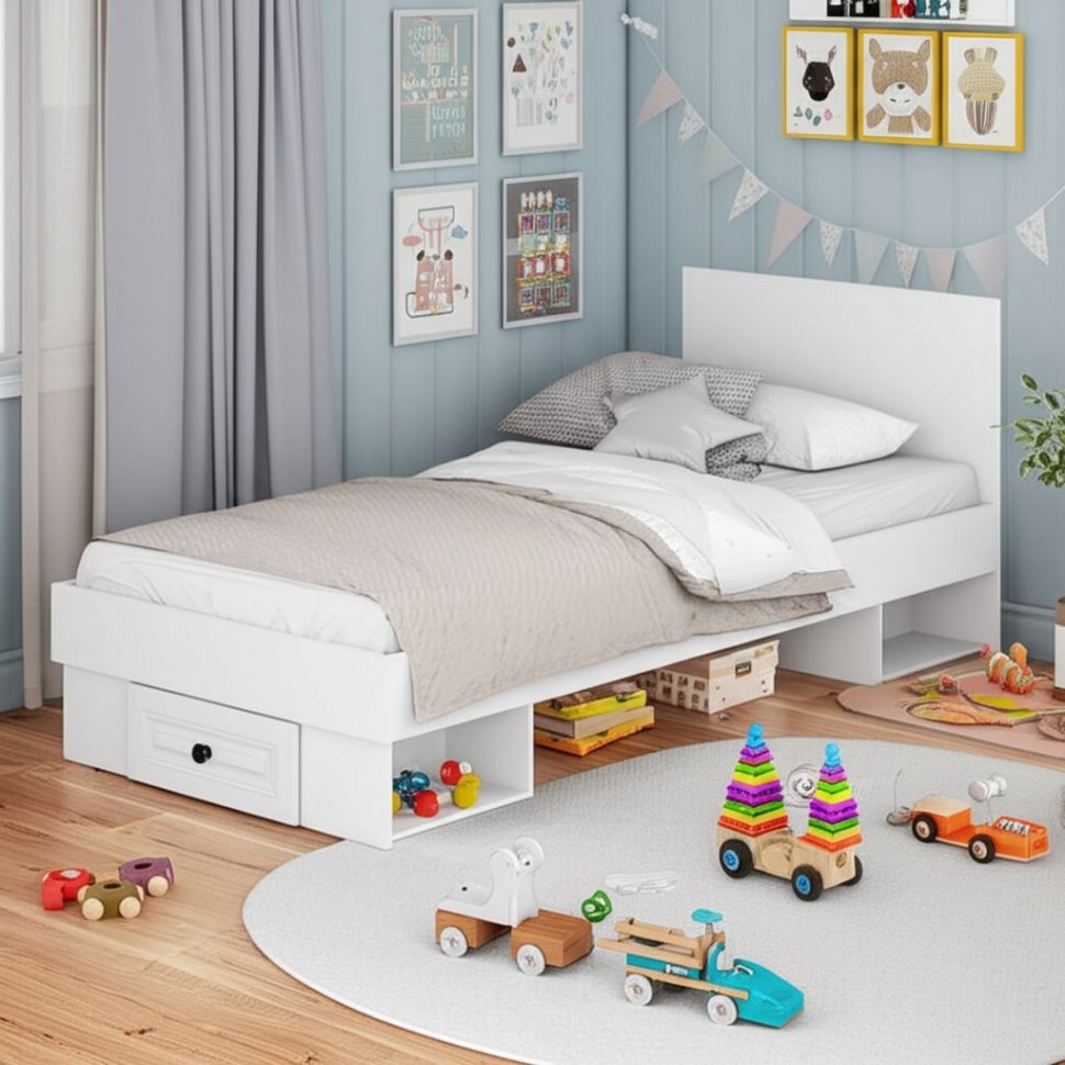 Кровать 90x200 Софт КР-01 (БТС) с ящиком