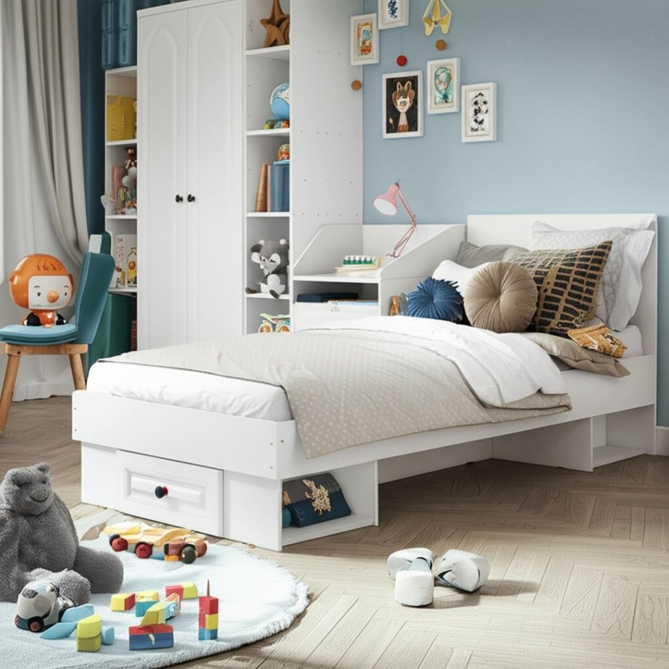 Кровать 90x200 Софт КР-01 (БТС) с ящиком