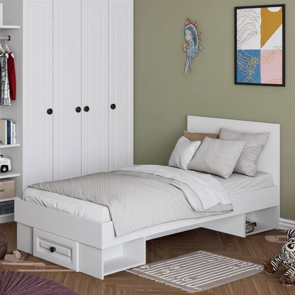 Кровать 90x200 Софт КР-01 (БТС) с ящиком