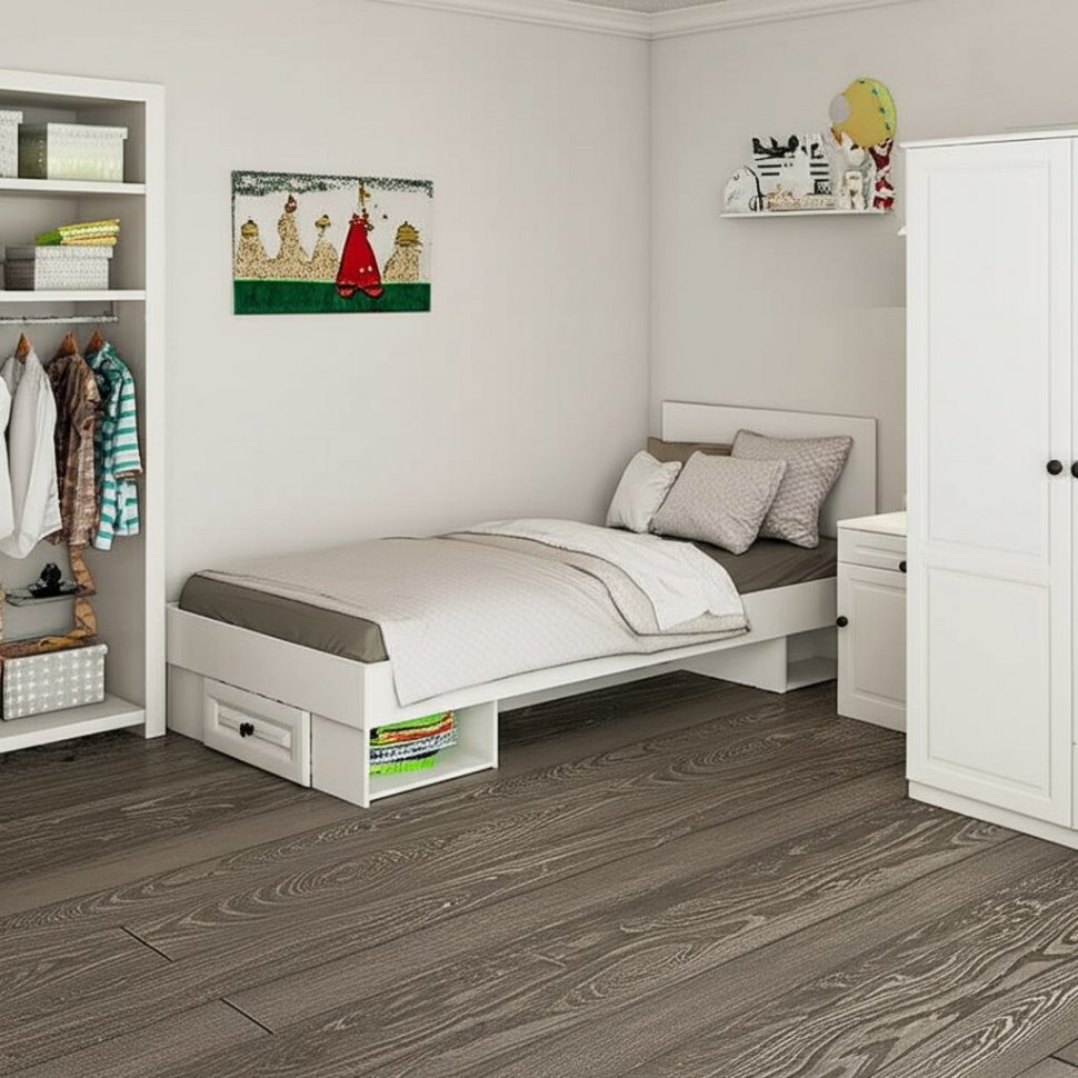 Кровать 90x200 Софт КР-01 (БТС) с ящиком