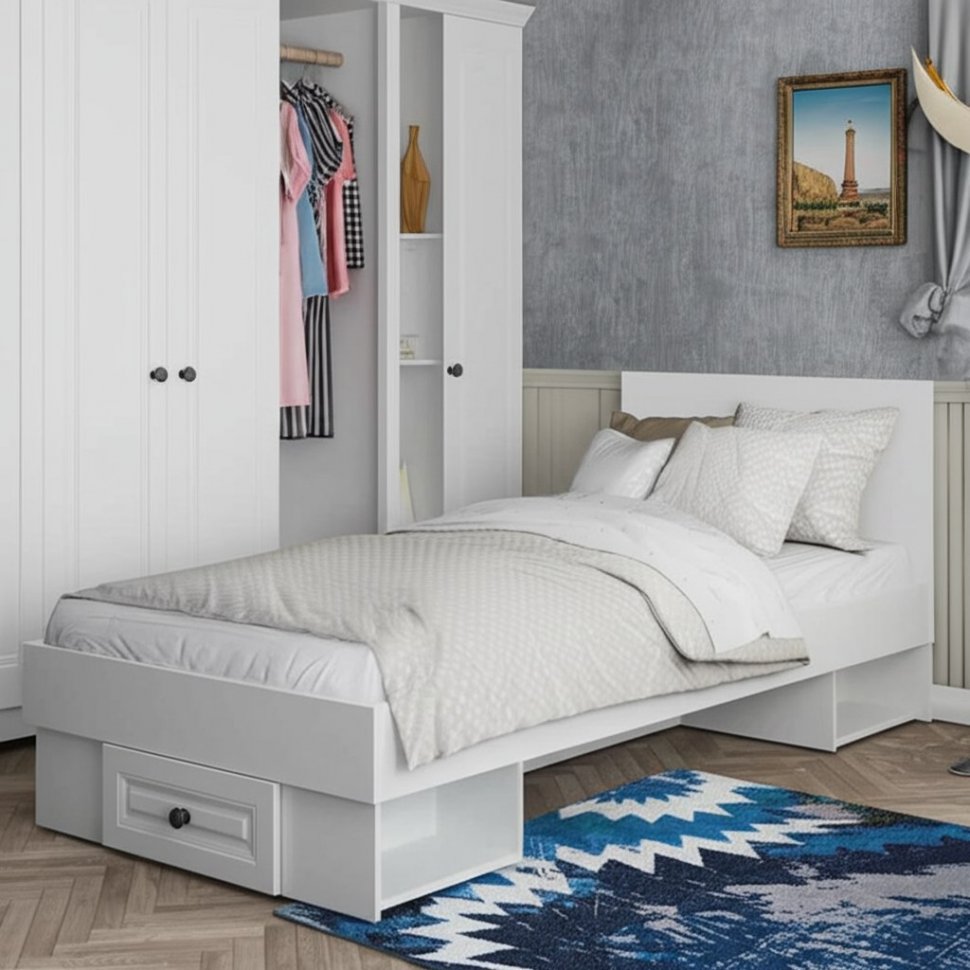 Кровать 90x200 Софт КР-01 (БТС) с ящиком