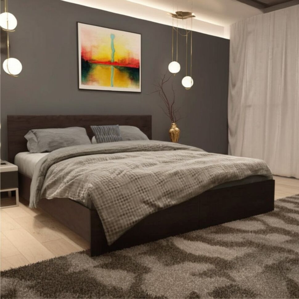 Кровать 140х200 Ронда КР-140 без основания Венге