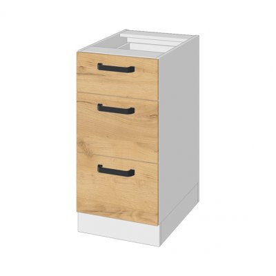 Шкаф кухонный нижний с ящиками Варя 400 4НБЗ (Крафт золотой)