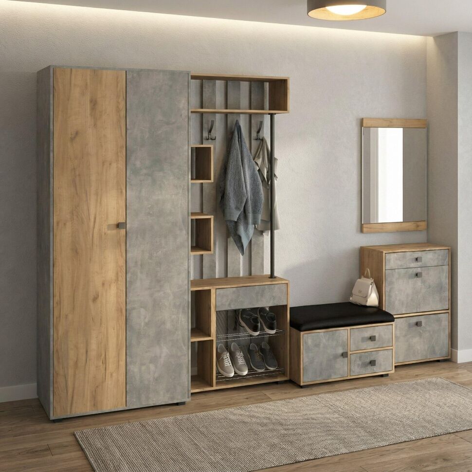 Прихожая мини-лайт компл. 4 дуб крафт/ателье