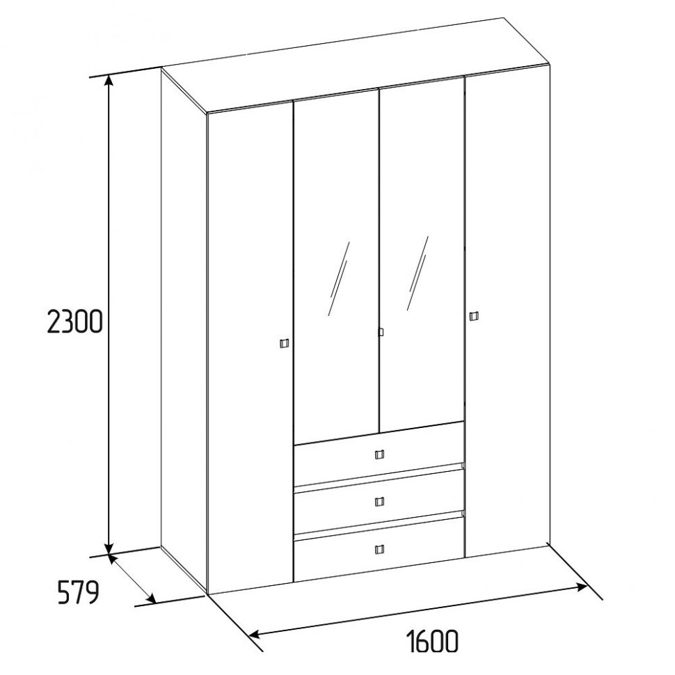 Шкаф для одежды и белья Neo 555 (Глазов) Дуб Шавиниган