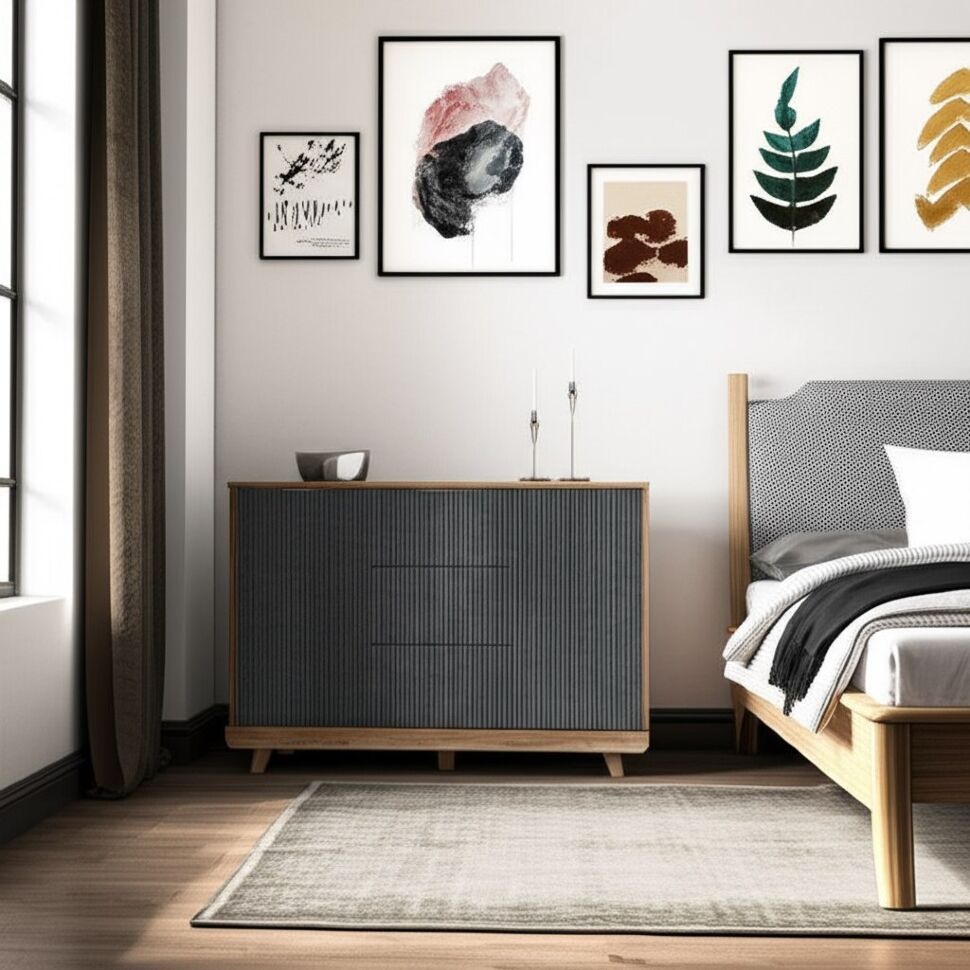 Комод Мегаполис КМ-15 (БТС) Дуб Каньон / Серый М25