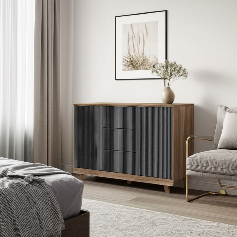 Комод Мегаполис КМ-15 (БТС) Дуб Каньон / Серый М25