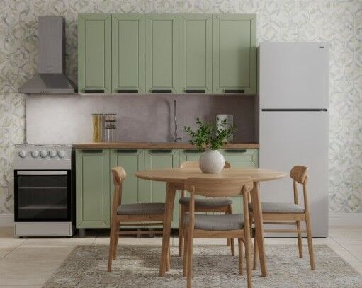 Кухня Аленушка 1,6м Лилия Фиcташка/Фисташка,скоба черный,сонома