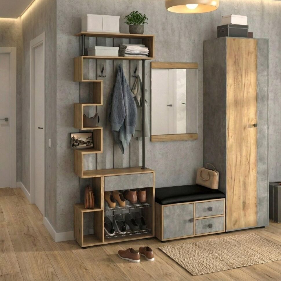 Прихожая мини-лайт компл. 3 дуб крафт/ателье