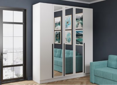 Шкаф Мадрид 2000 с зеркалами (ТЭКС) Белый