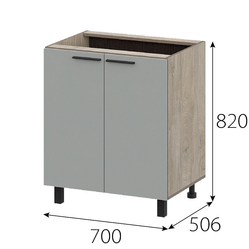 Шкаф кухонный напольный 70 см Этна 7с17с2 (Софт Грей)