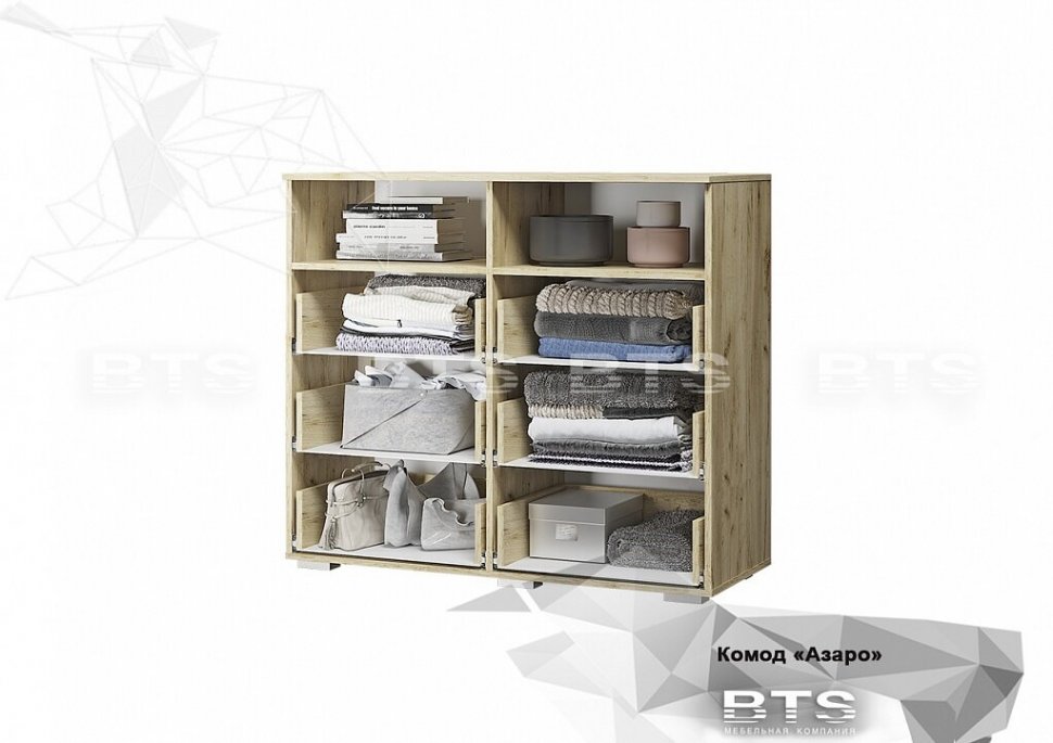 Комод Азаро БТС (Крафт / Белый Глянец)