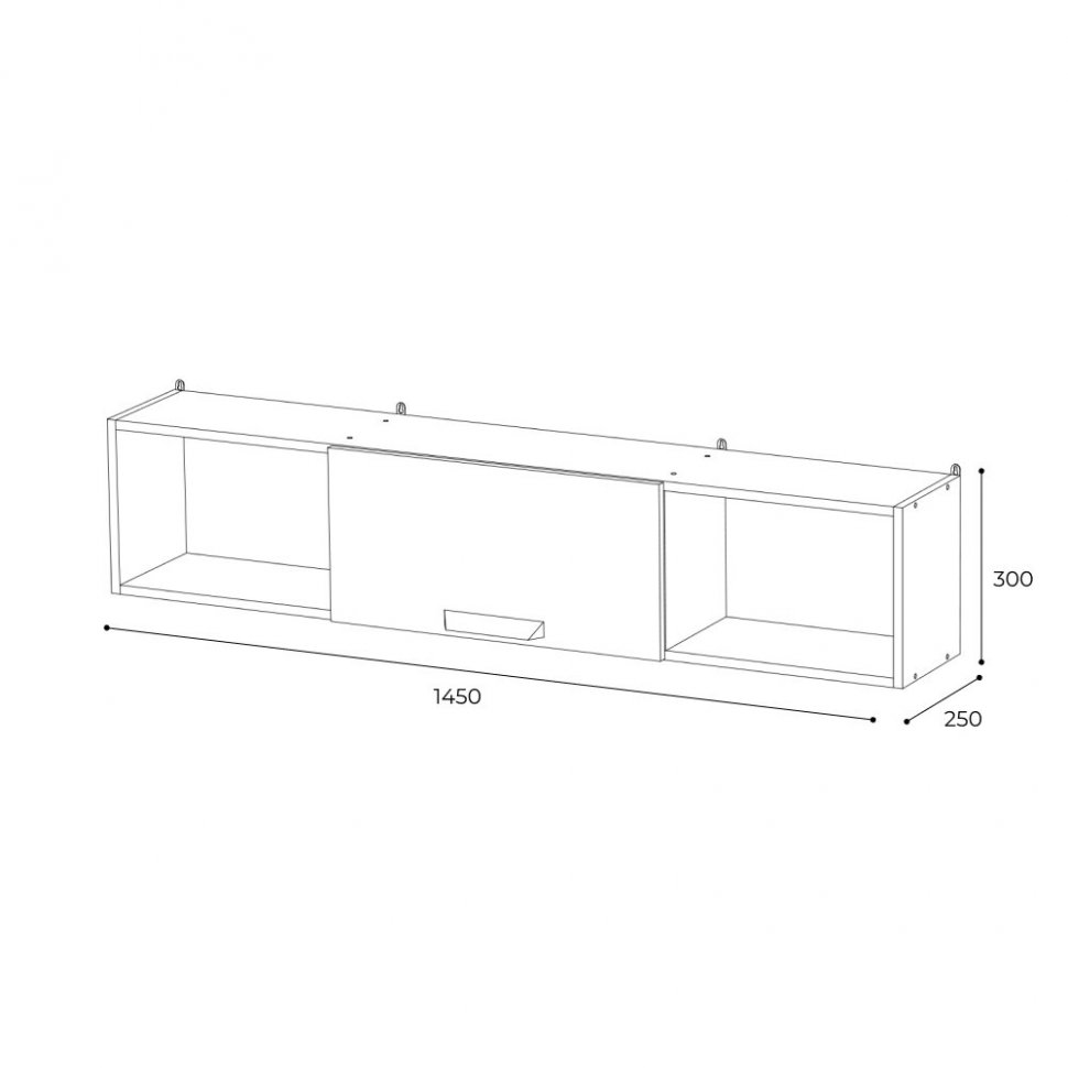 Полка 1450 Квартет-13 (ТЭКС) Белый