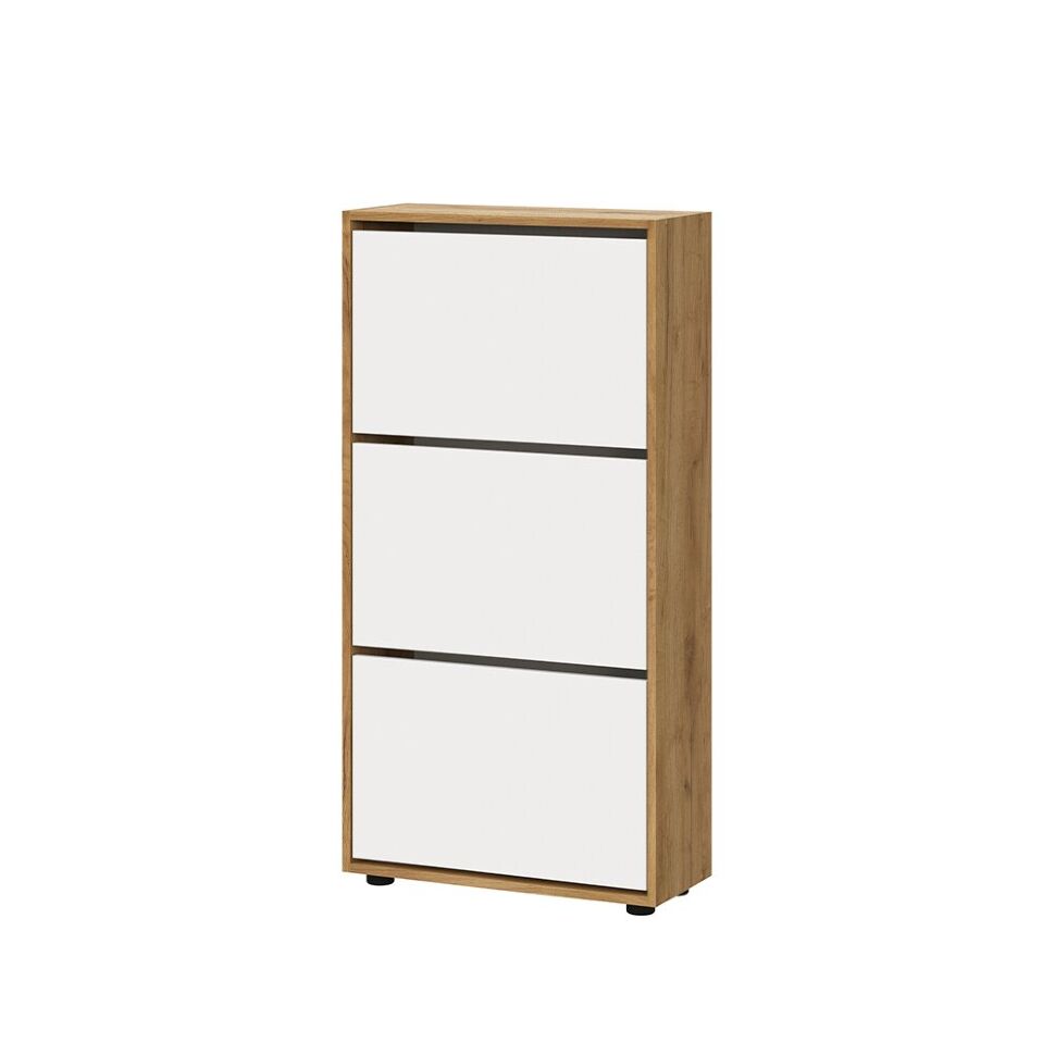 Обувница ОБ 4, Дуб золотой, Белый шагрень, Белый