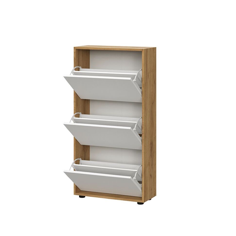 Обувница ОБ 4, Дуб золотой, Белый шагрень, Белый