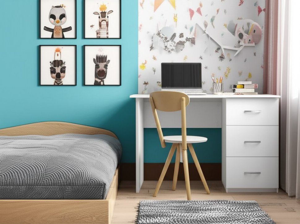 Стол письменный Сити-1 (ТЭКС) Белый