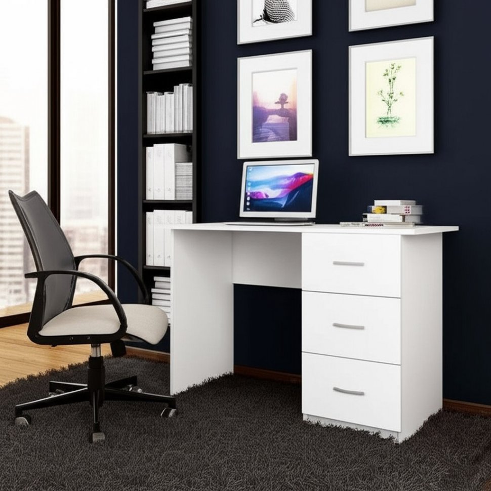 Стол письменный Сити-1 (ТЭКС) Белый