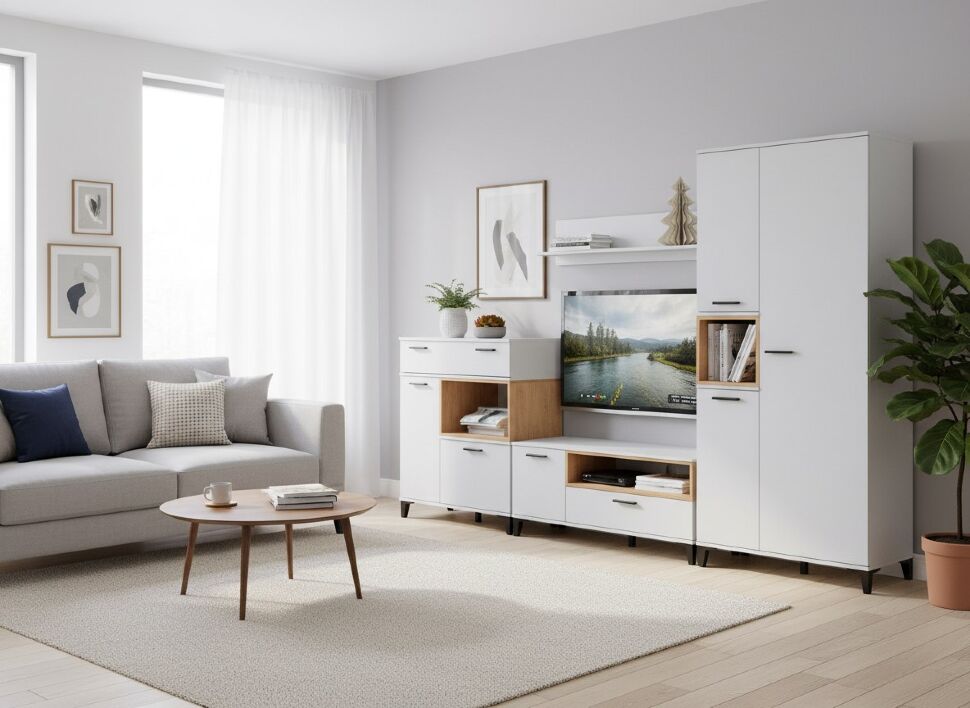 Гостиная Bergen 1 белый/Дуб Бунратти