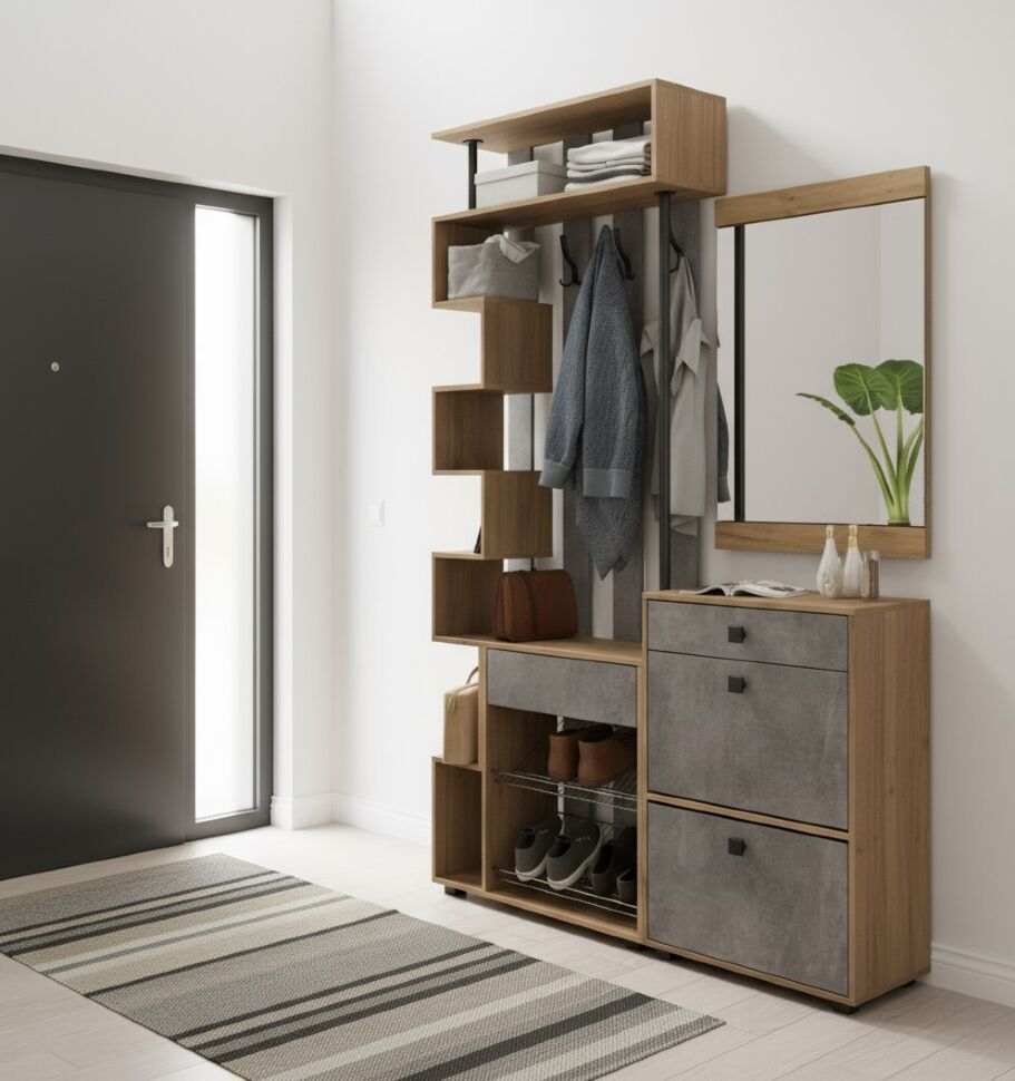 Прихожая мини-лайт компл. 2 дуб крафт/ателье