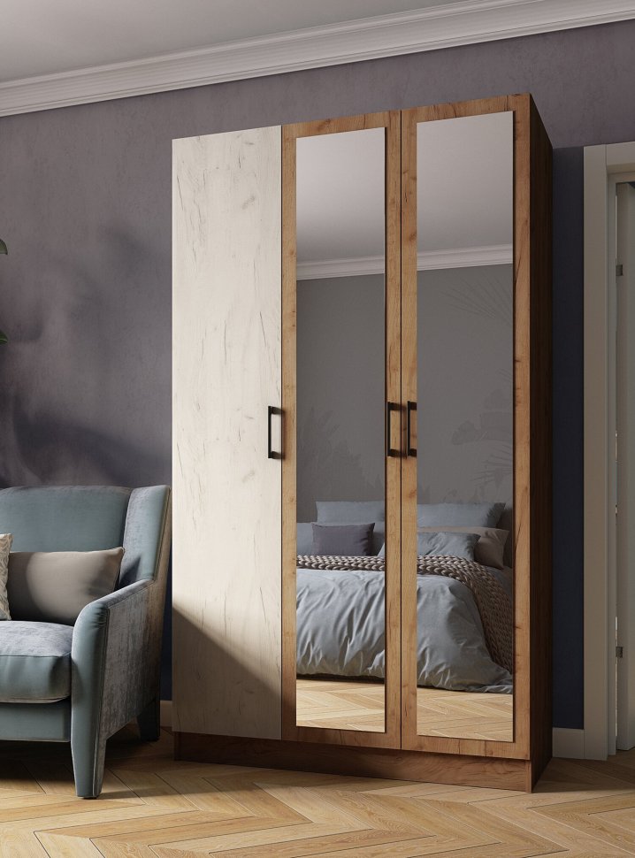 Шкаф Вегас 1200  (ТЭКС) Крафт табачный / Крафт белый