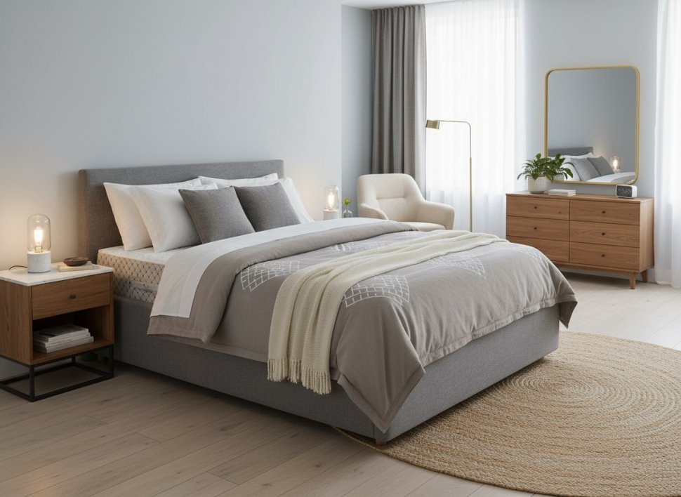 Кровать Nova 1800 с основанием / серый №25