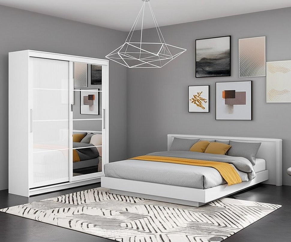 Шкаф-купе 1600 Токио (Арника) ШКП-3 Белый текстурный