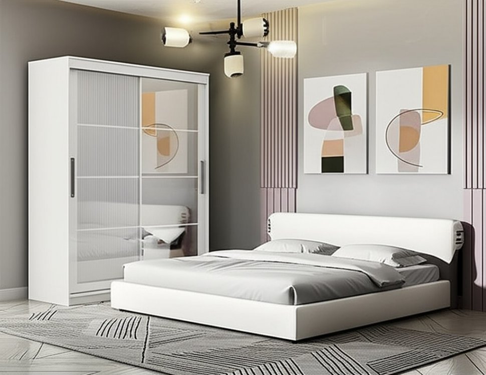 Шкаф-купе 1600 Токио (Арника) ШКП-3 Белый текстурный