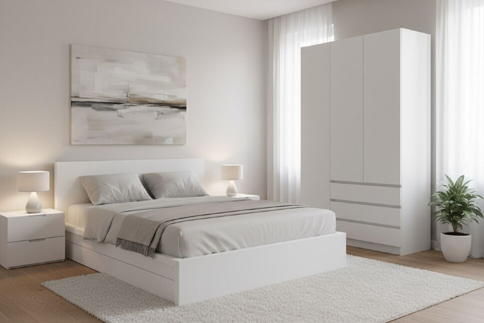 Шкаф трехстворчатый Бали, Белый