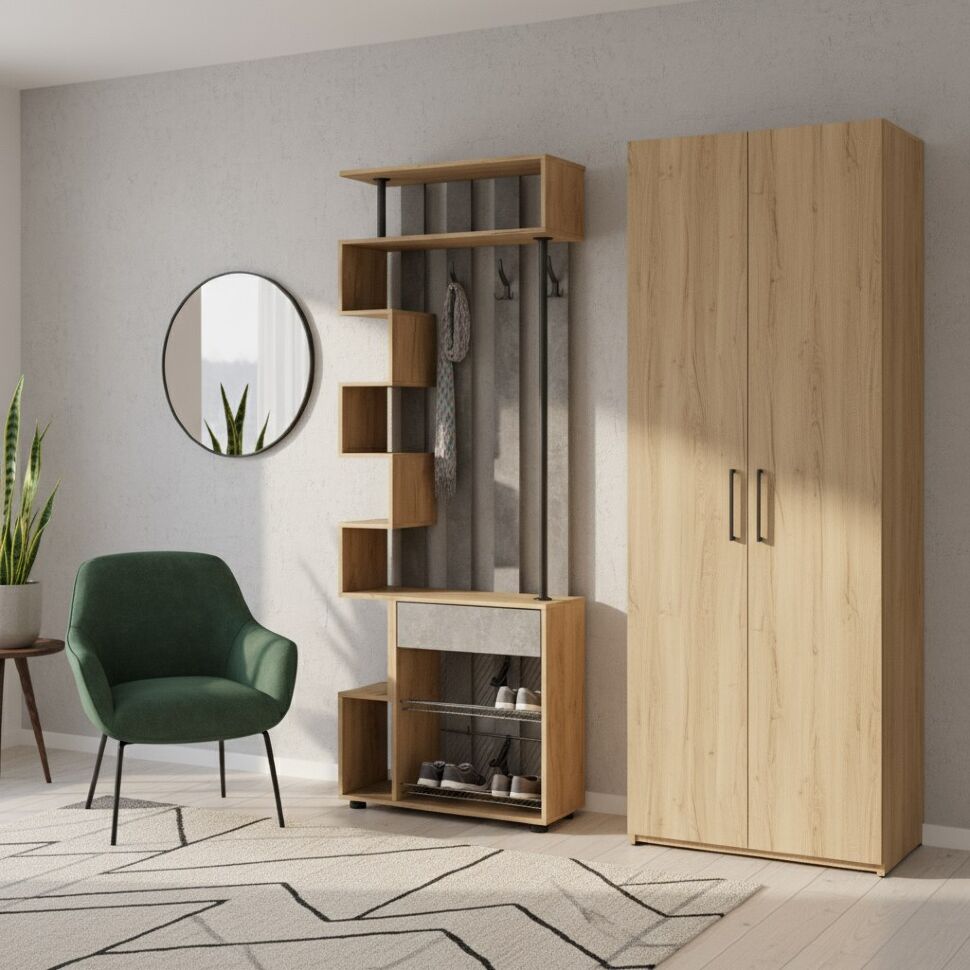 Прихожая Мини Лайт МЛ-1 дуб крафт/ателье