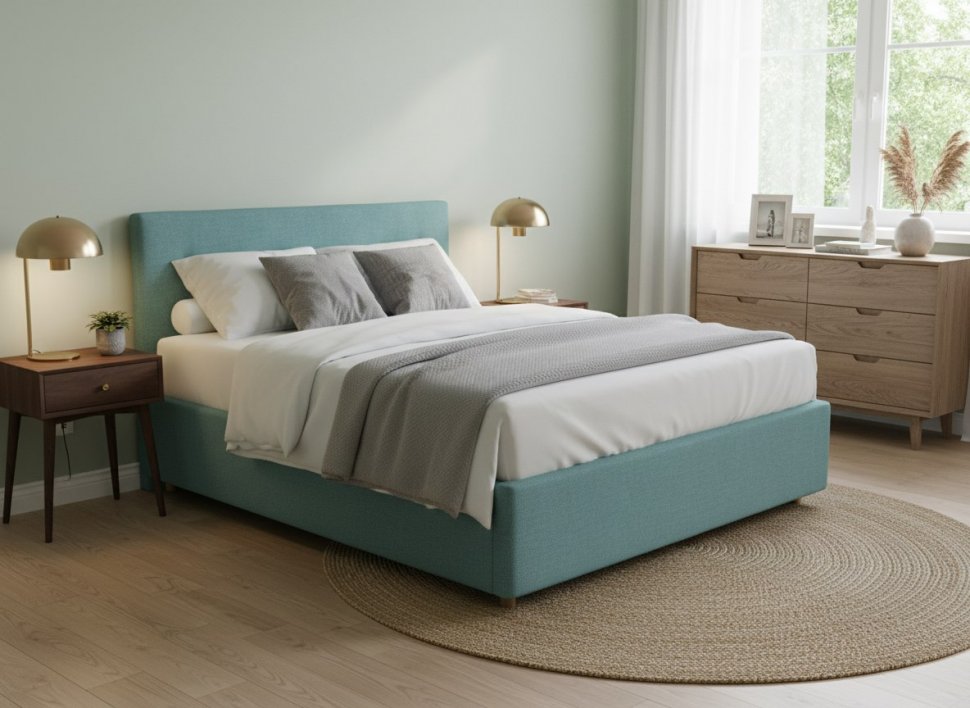 Кровать Nova 1800 с основанием / бирюза №21