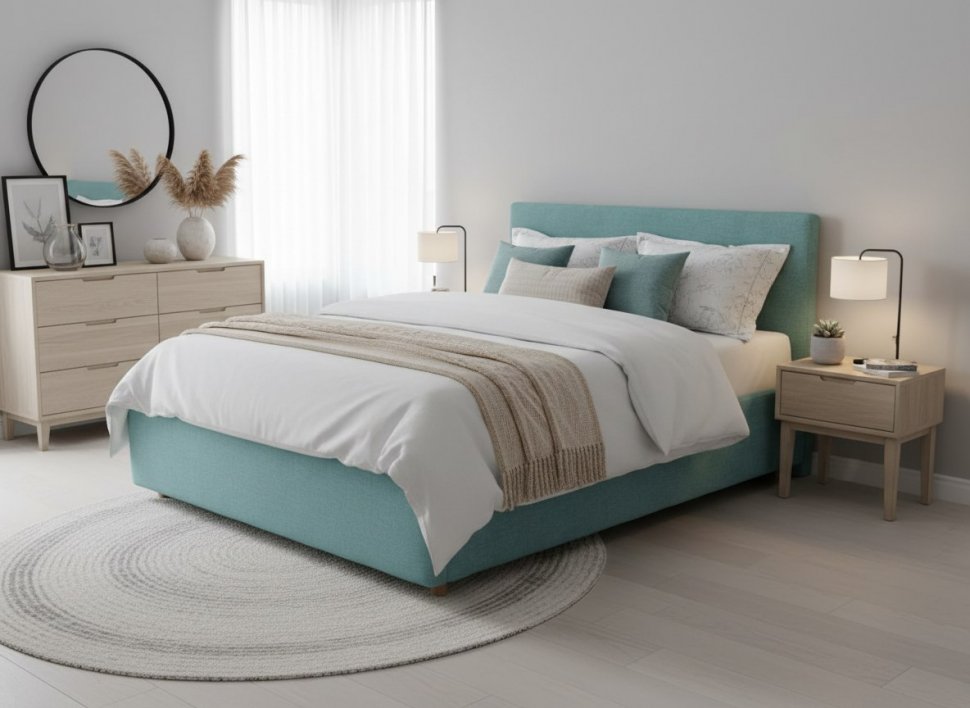 Кровать Nova 1800 с основанием / бирюза №21