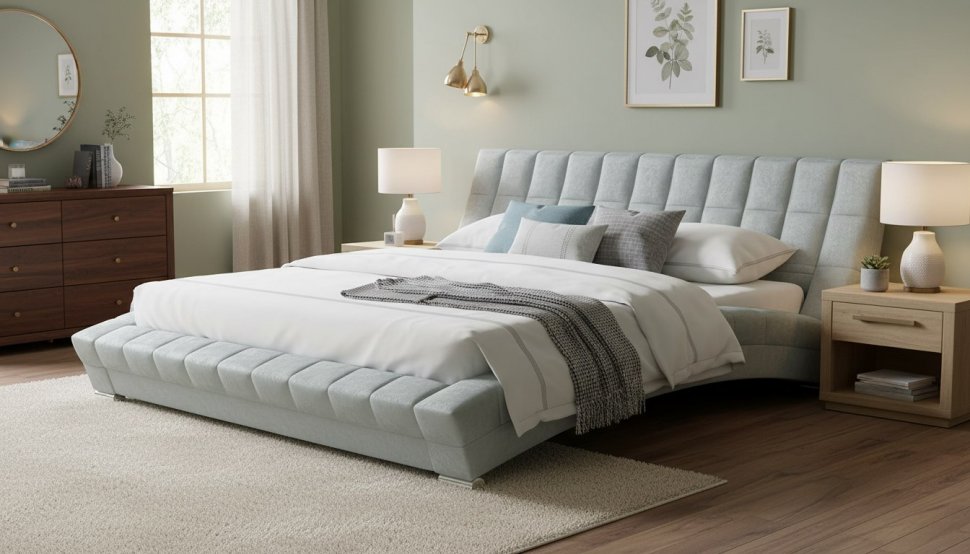 Оливия кровать 180 Дарлинг грей сандал