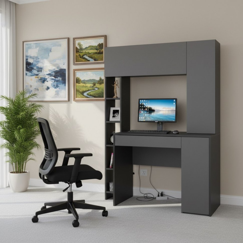 Комфорт Стол компьютерный 12.71 Антрацит / Темно-серый