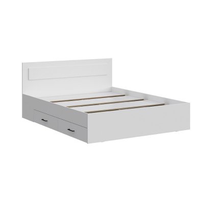 Кровать двойная с ящиками Бали, Белый шагрень