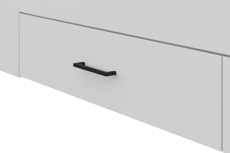 Кровать двойная с ящиками Бали, Белый шагрень