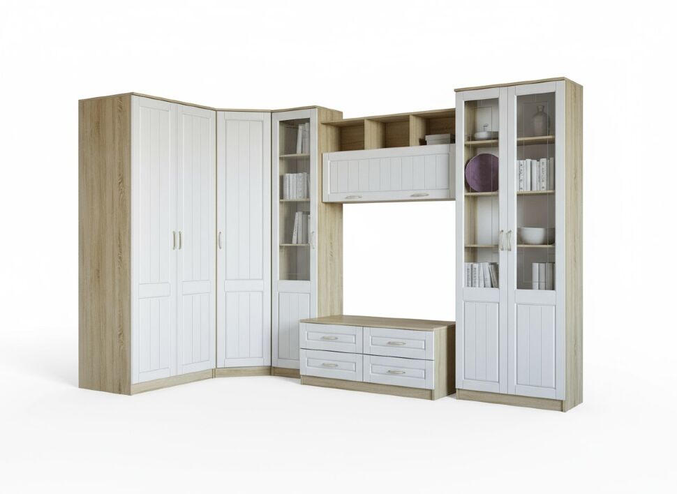 Гостиная Оливия 3 Дуб Сонома/белое дерево