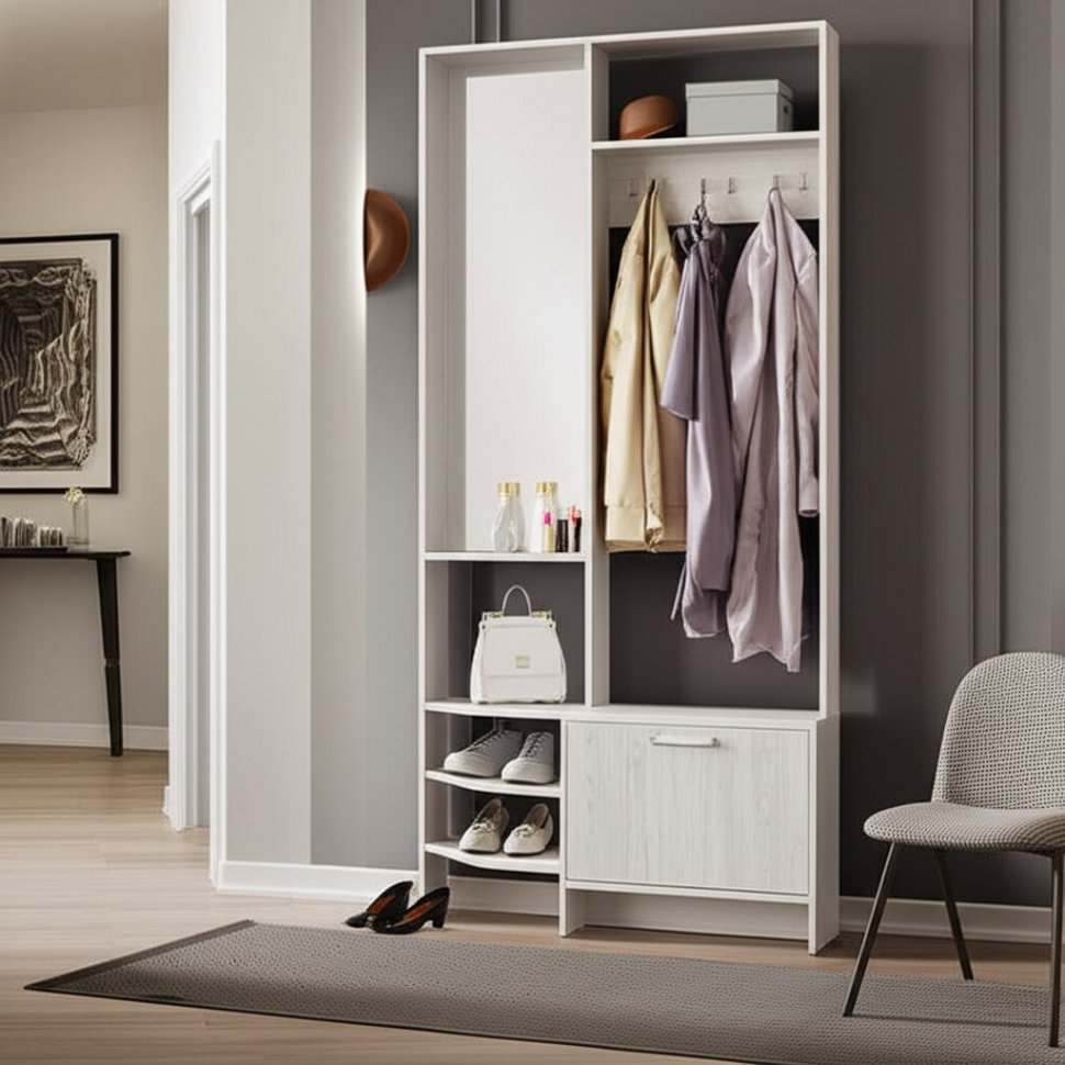 Прихожая Тео ПР-01, ясень белый