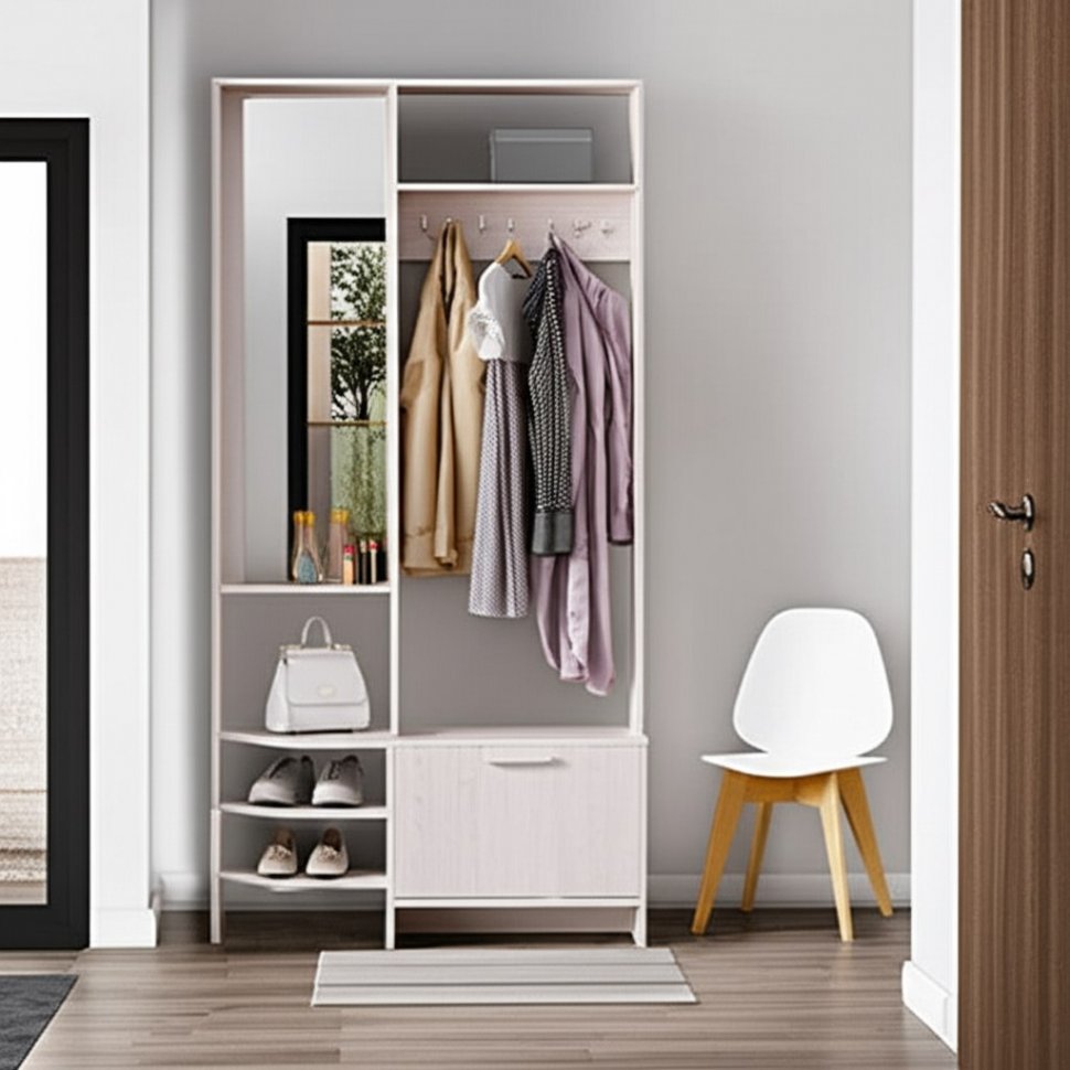 Прихожая Тео ПР-01, ясень белый