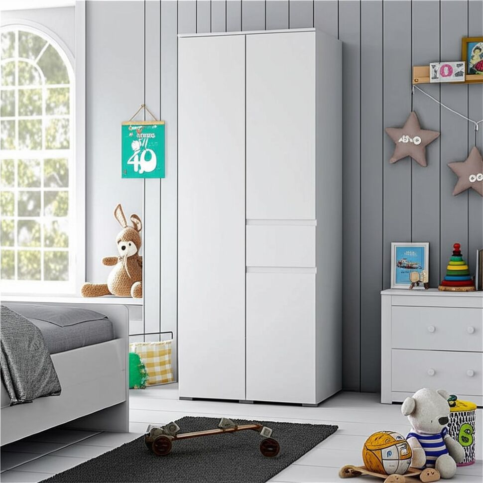 Шкаф 2-х створчатый Плейона (ТЭКС) Белый