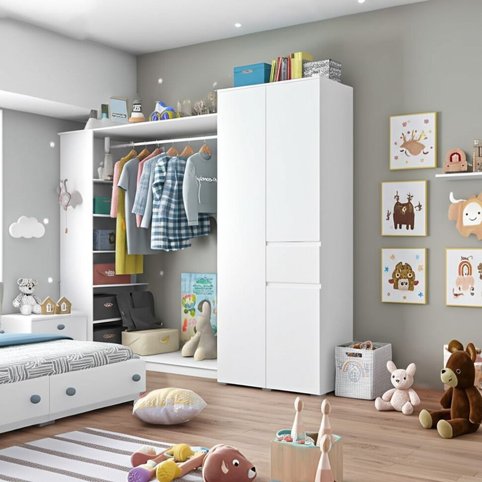 Шкаф 2-х створчатый Плейона (ТЭКС) Белый