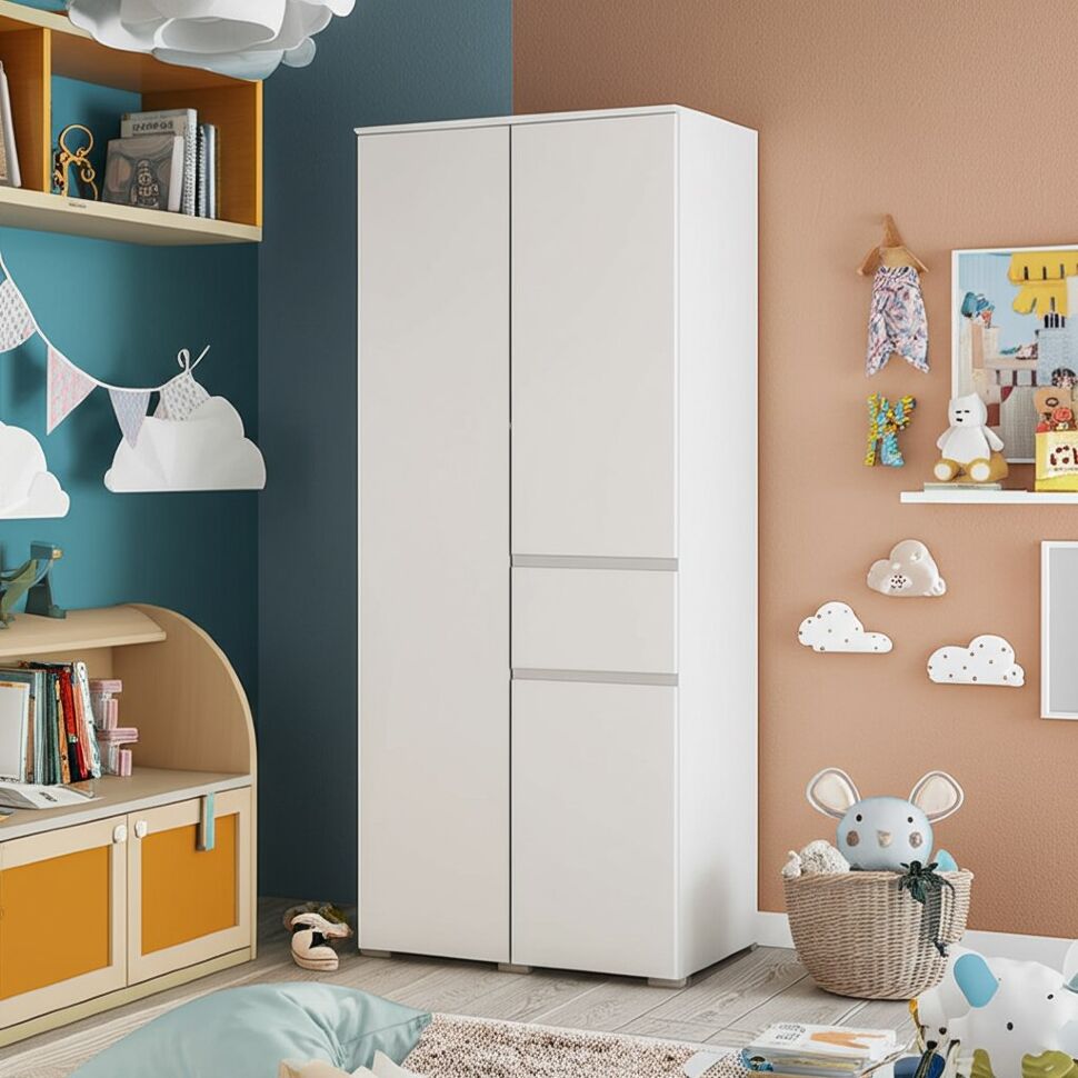 Шкаф 2-х створчатый Плейона (ТЭКС) Белый