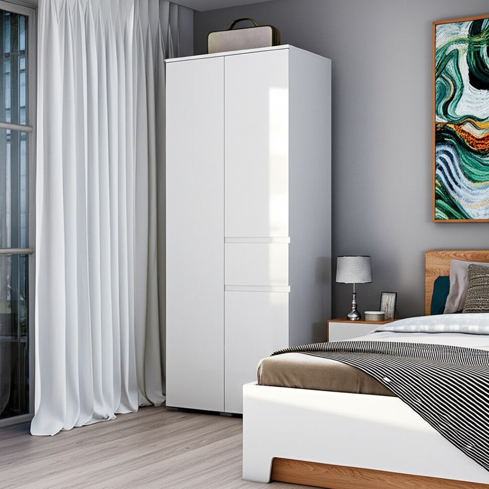 Шкаф 2-х створчатый Плейона (ТЭКС) Белый