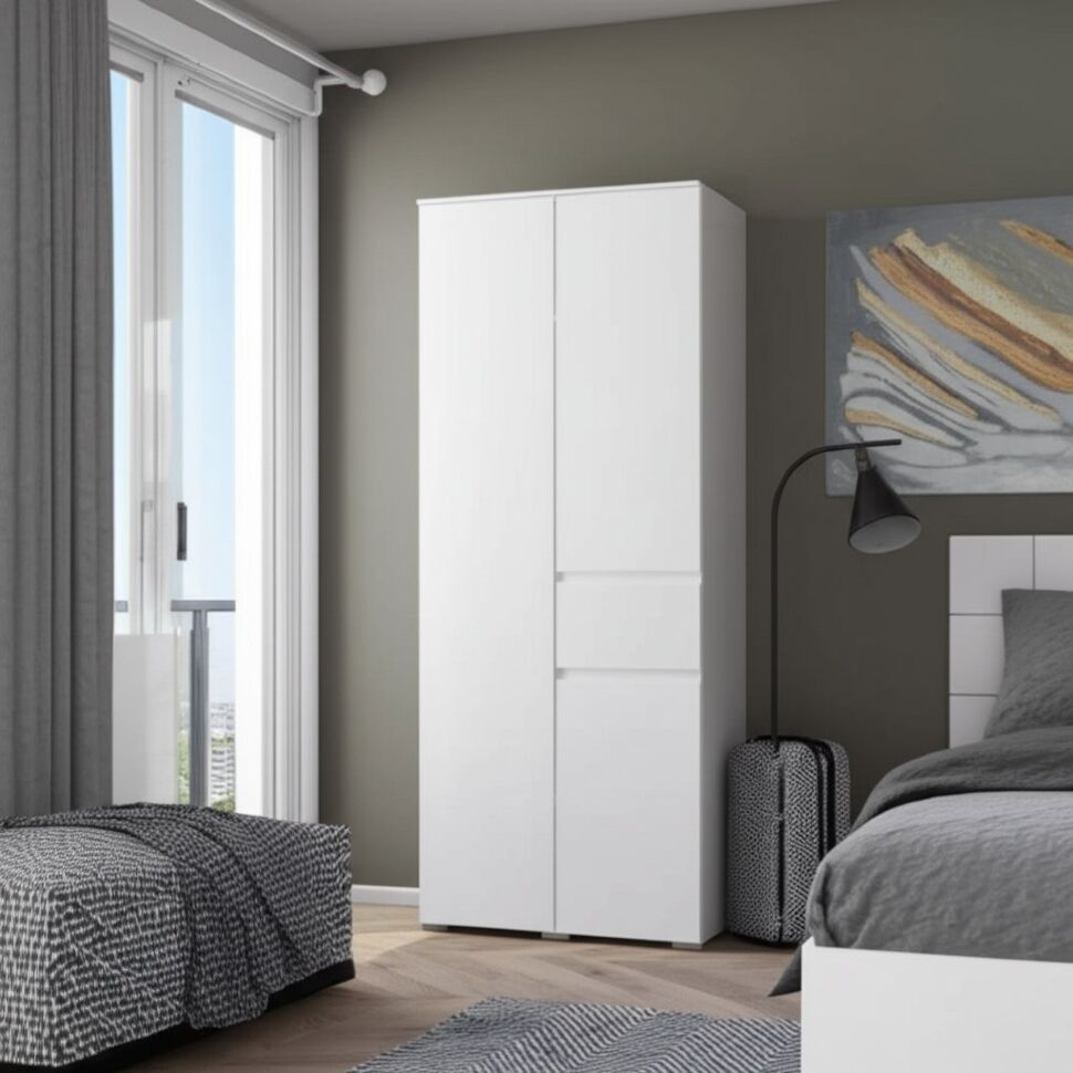 Шкаф 2-х створчатый Плейона (ТЭКС) Белый