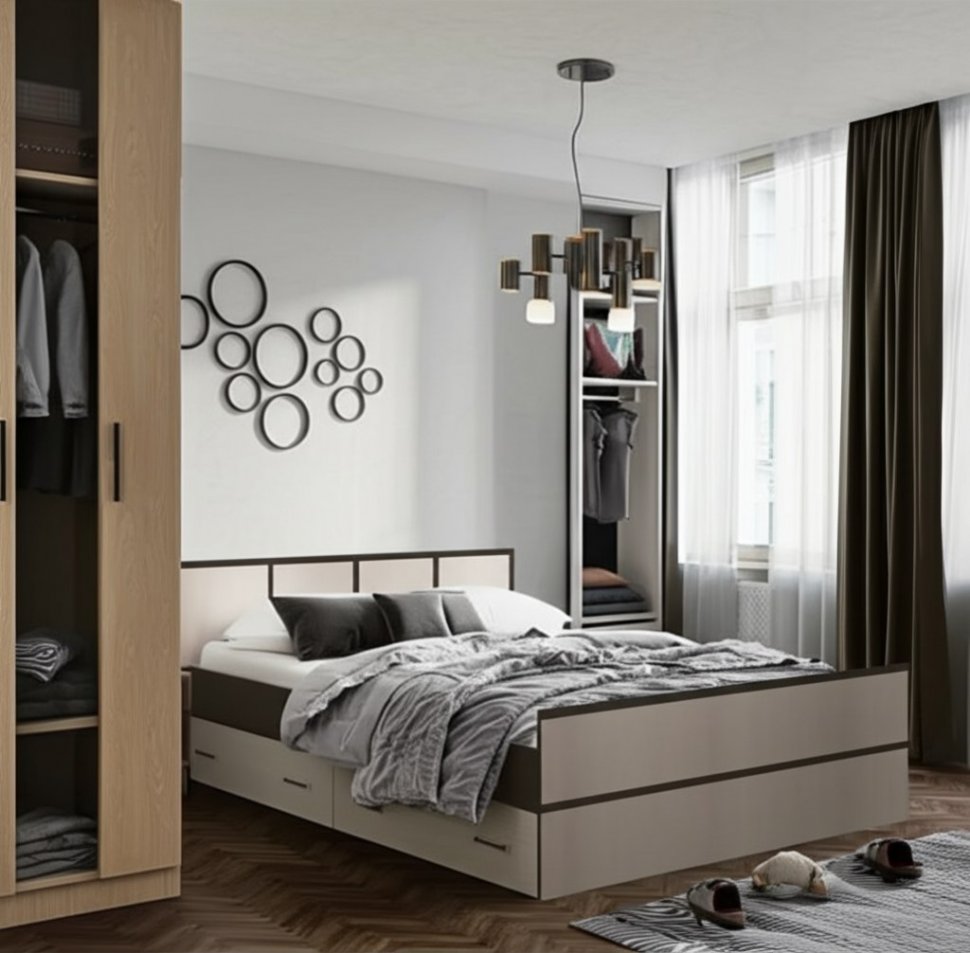 Кровать 160х200 Сакура (БТС) без основания Венге/Лоредо