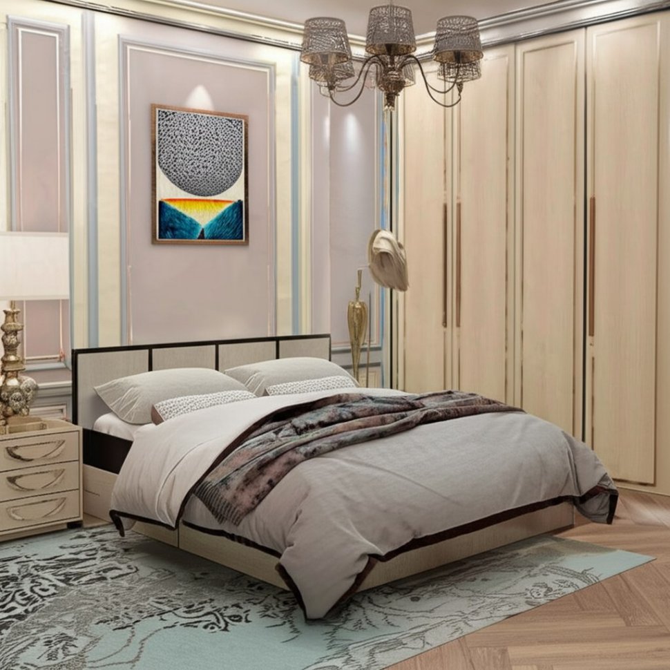 Кровать 160х200 Сакура (БТС) без основания Венге/Лоредо