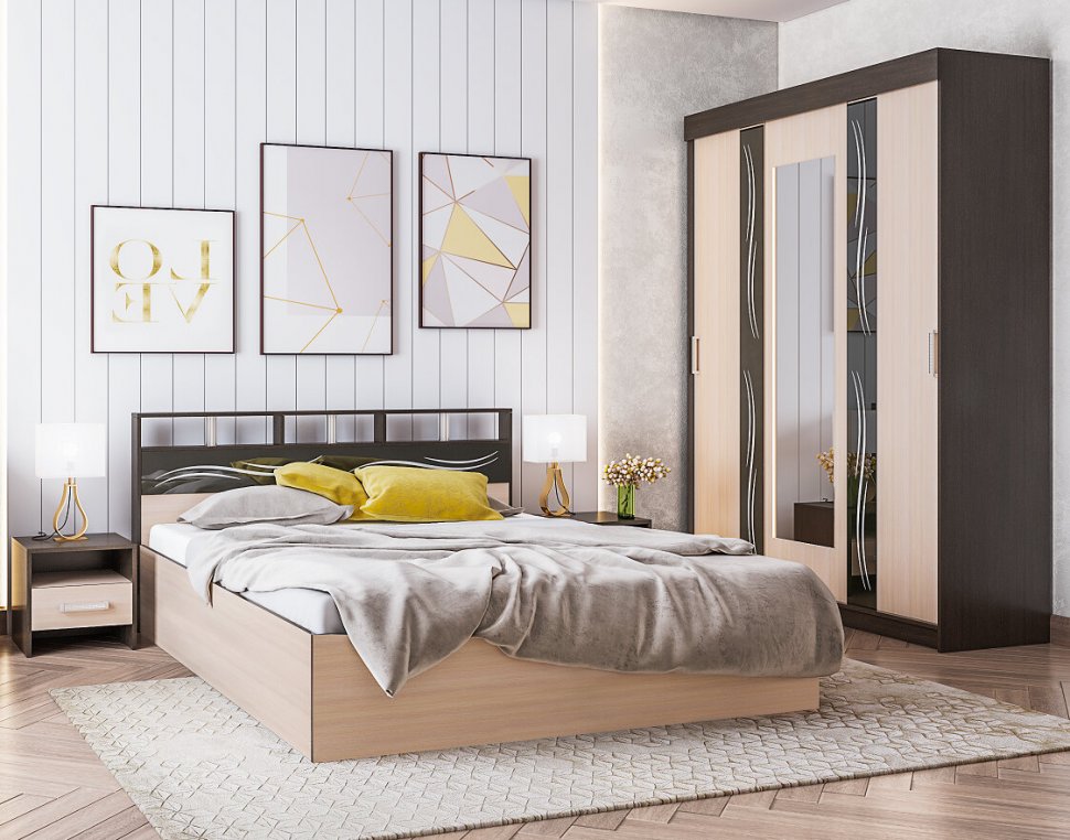 Кровать 140х200 Эрика (ТЭКС) с настилом ДСП