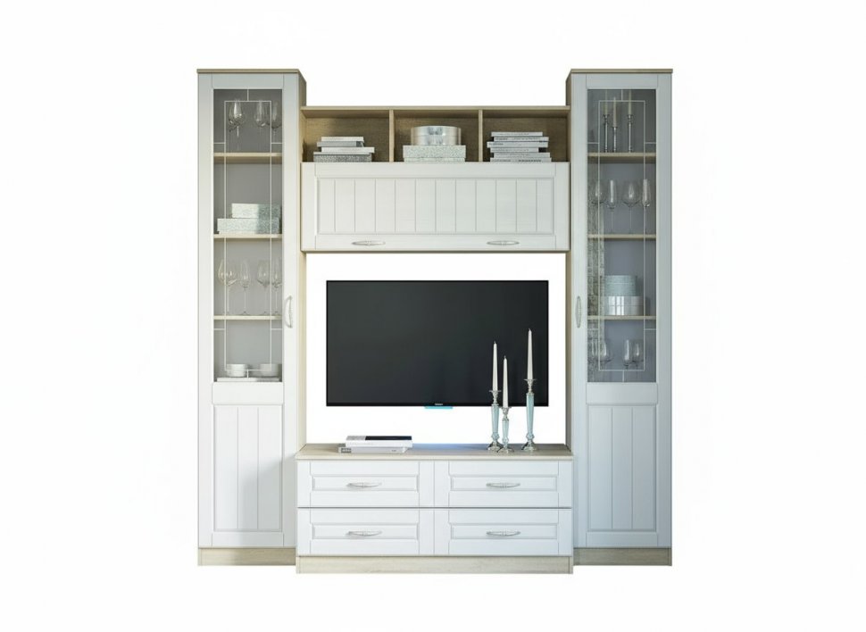 Гостиная Оливия 2 Дуб Сонома/белое дерево