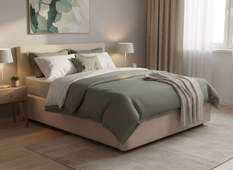 Кровать Nova 1800 с основанием / бежевый №4