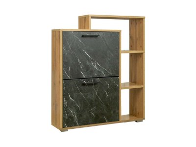 Тумба под обувь Фиеста-10 Дуб Вотан/Мрамор черный