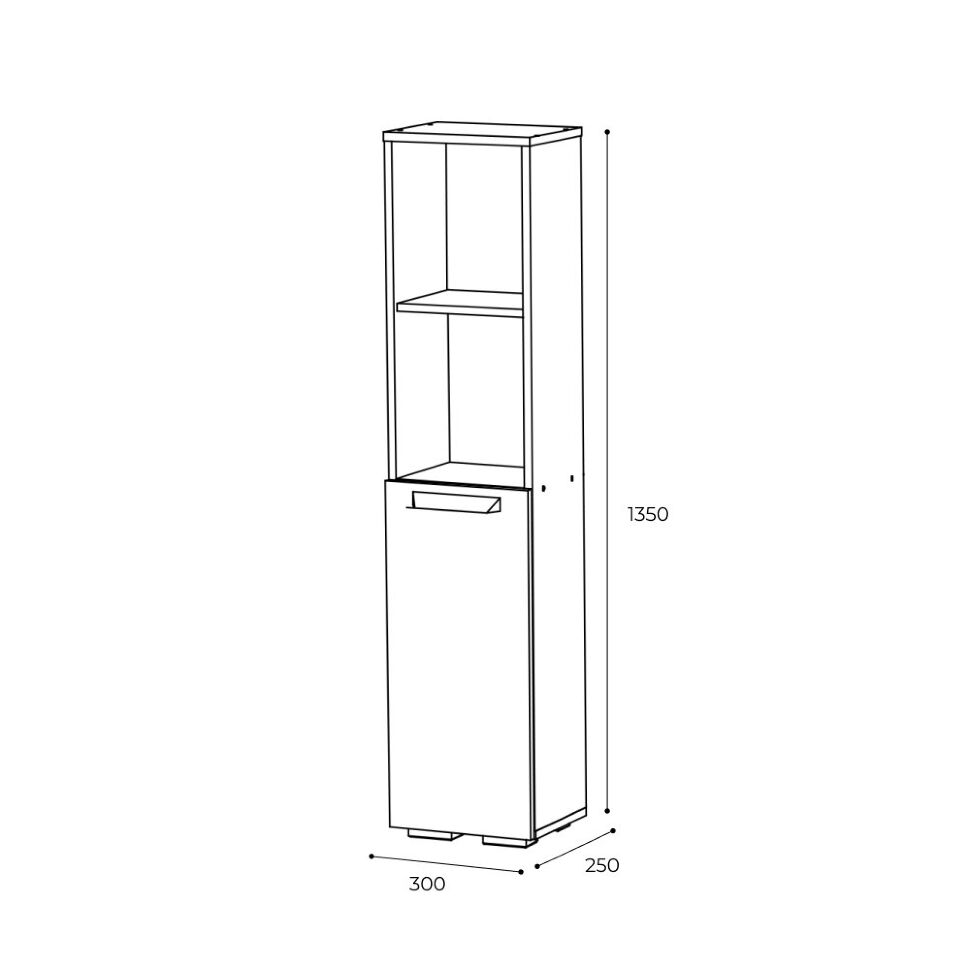 Шкаф-пенал Квартет-13 (ТЭКС) Белый